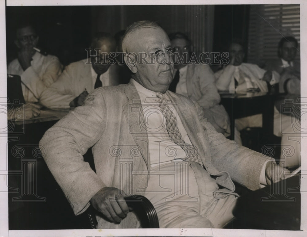 1935 Press Photo E.V. Cellers Testified at Senate Lobby Investigation Committee