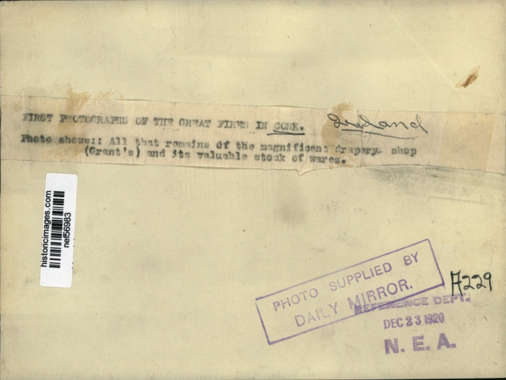 1920 Press Photo Remains of Grant's Drapery Shop - nef56983