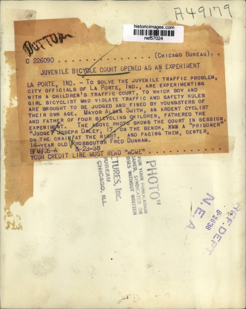 1938 Press Photo City Officials Experimenting with a Children's Traffic Court