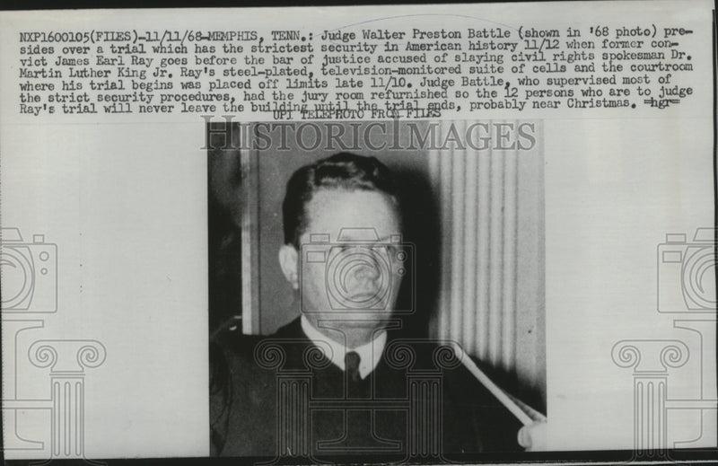 Load image into Gallery viewer, 1968 Press Photo Judge Walter Preston Battle of Memphis, Tennessee - nef57052
