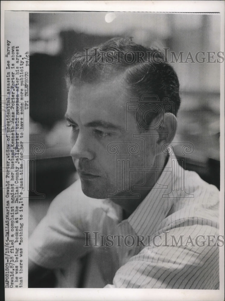 1965 Press Photo Marina Oswald Files Complaint Against Husband Kenneth Porter