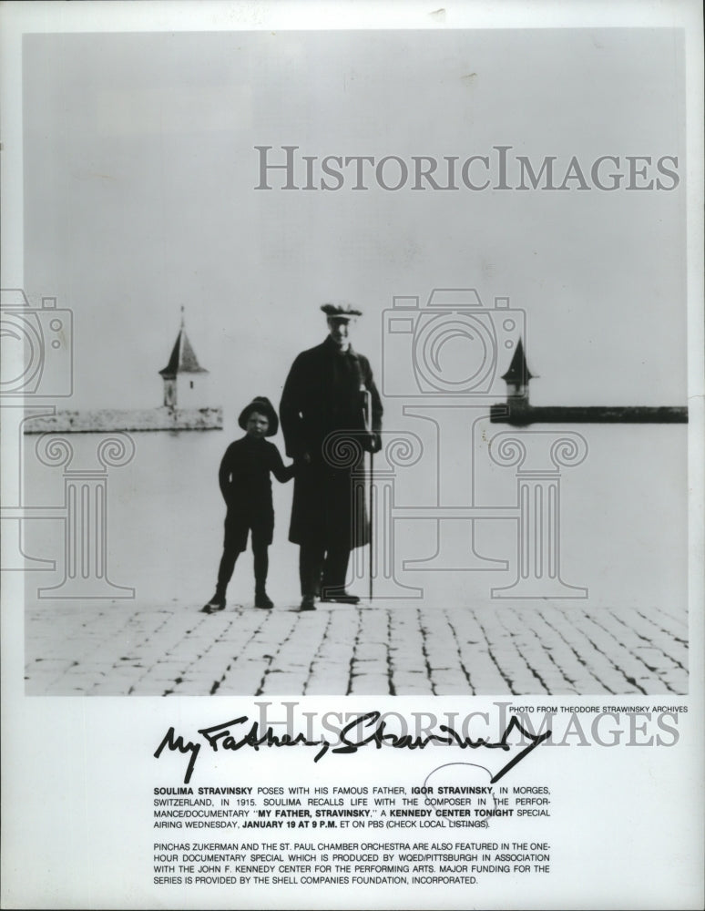 1915 Press Photo Soulima and Igor Stravinsky in Switzerland - nef57253