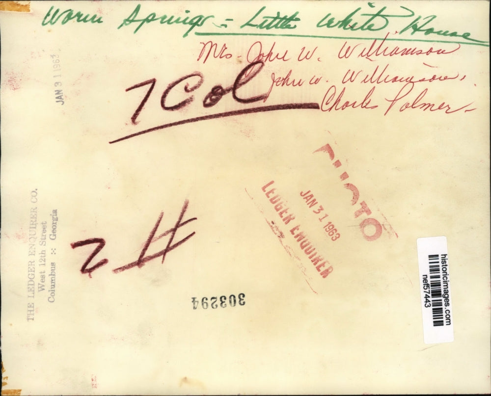 1963 Press Photo Mr & Mrs John W. Williamson and Charles Palmer - nef57443