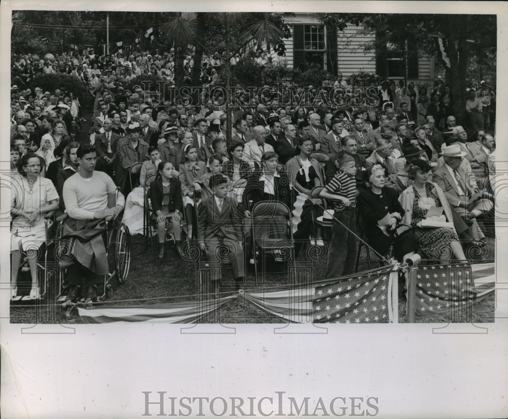 1947 Press Photo Crowd at Little White House Dedication, Warm Springs, Georgia