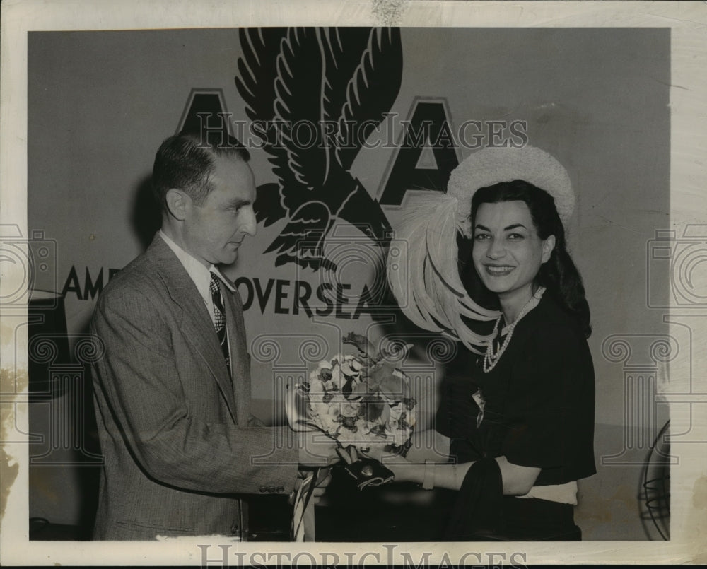 1947 Press Photo Princess Achraf Pahlevi, Twin sister of the Shah of Iran in N.Y