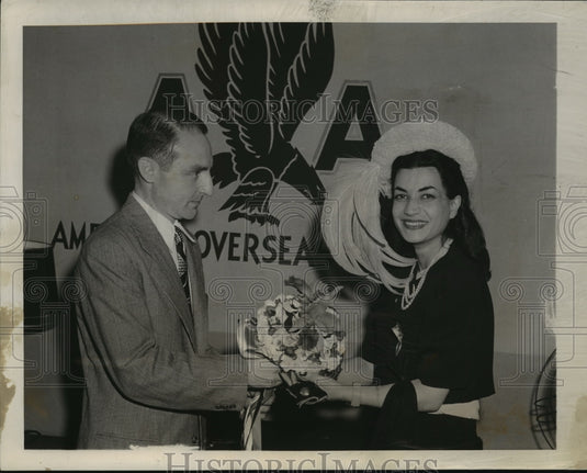 1947 Press Photo Princess Achraf Pahlevi, Twin sister of the Shah of Iran in N.Y