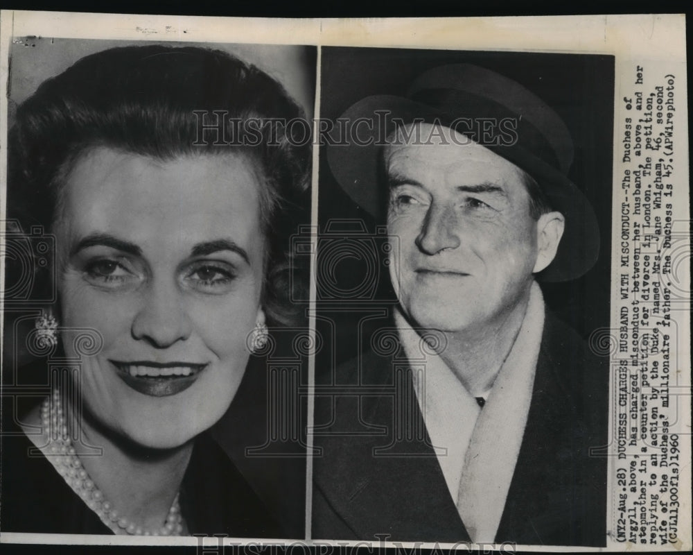 1960 Press Photo Duchess of Argyll Charged for Misconduct by Husband- Historic Images