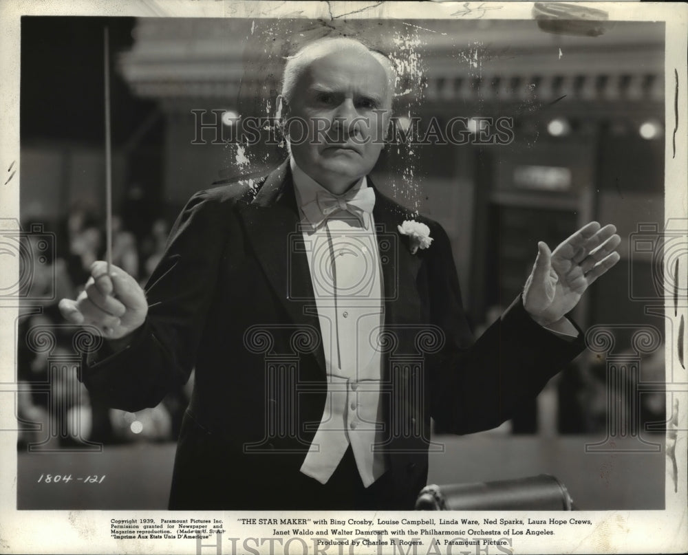 1939 Press Photo Conductor Walter Damrosch Philharmonic Orchestra of Los Angeles