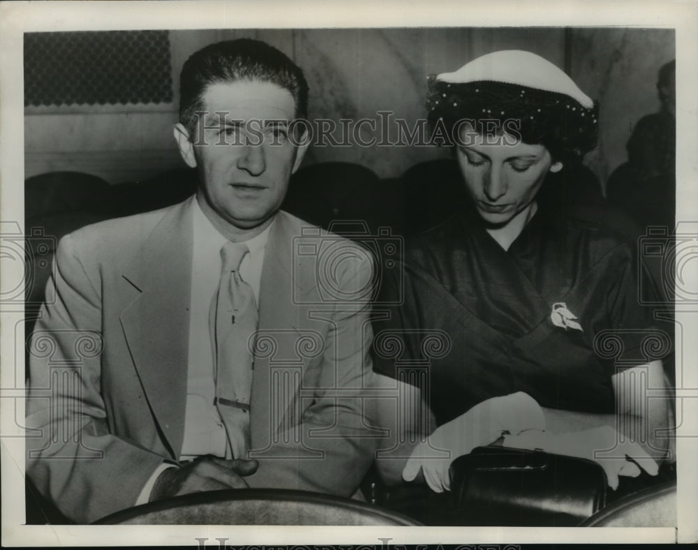 1953 Press Photo Edward Rothschild & Wife Esther in Senate Investigations