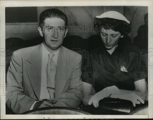 1953 Press Photo Edward Rothschild & Wife Esther in Senate Investigations