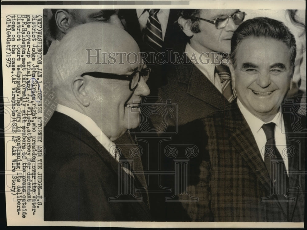 1975 Press Photo U.S District Judge John Sirica and Attorney J.J.Wilson