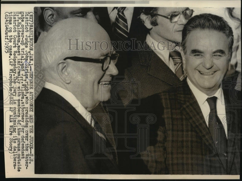 Load image into Gallery viewer, 1975 Press Photo U.S District Judge John Sirica and Attorney J.J.Wilson
