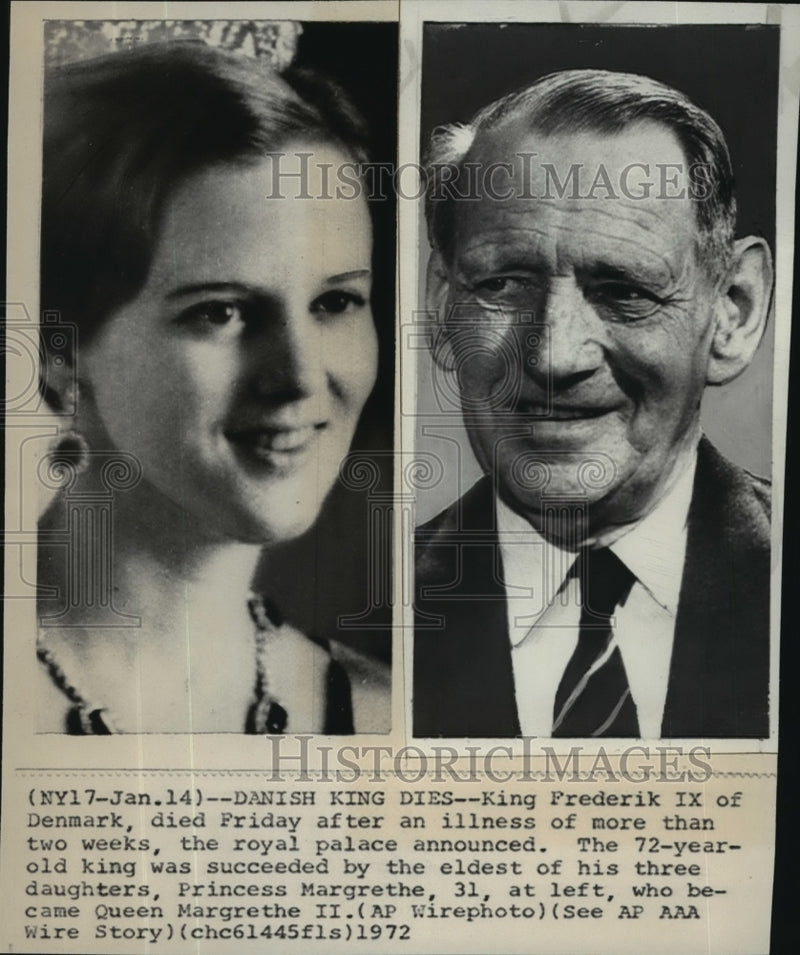 Load image into Gallery viewer, 1972 Press Photo King Frederik IX of Denmark Died After an Illness of Two Weeks
