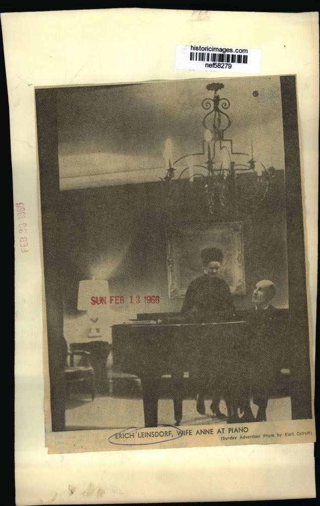 1968 Press Photo Erich Leinsdor & Wife Anne at Piano - nef58279