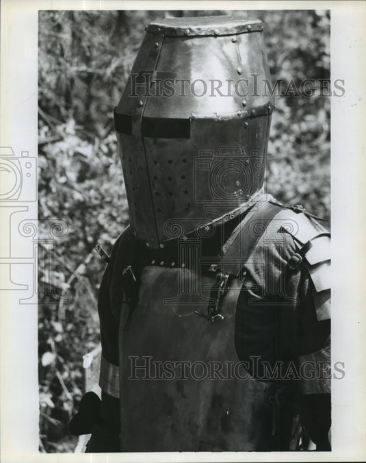 Press Photo Man dressed up as a knight for an event - nef58368