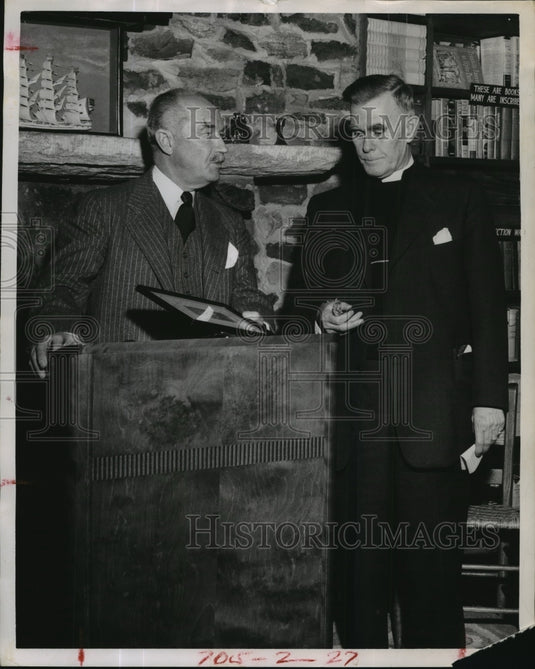 1956 Press Photo Dr. Frederick Brown Harris, Mr. C.F. Palmer - nef58372