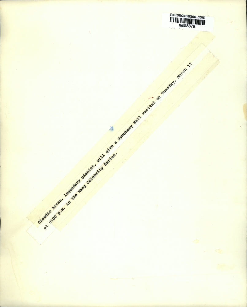 Press Photo Claudio Arrau to give a Symphony Hall recital - nef58379