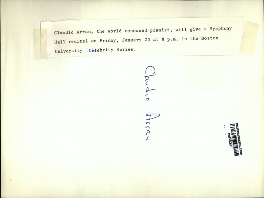 Press Photo Claudio Arrau to give a Symphony Hall recital - nef58381