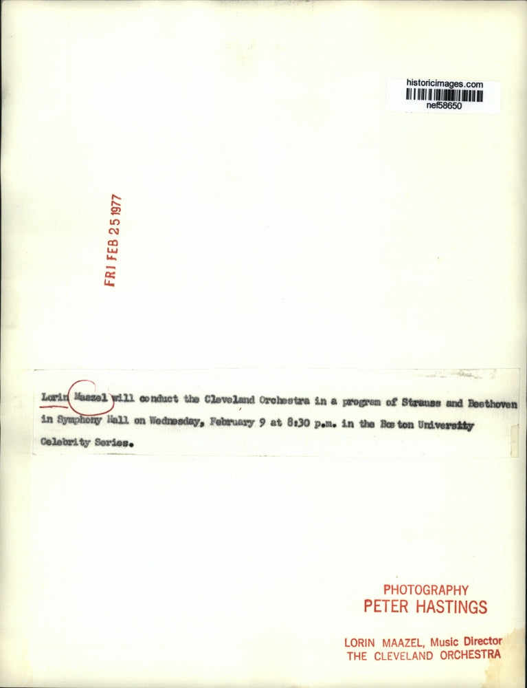 1977 Press Photo Lorin Maazel, music director, Cleveland Orchestra - nef58650