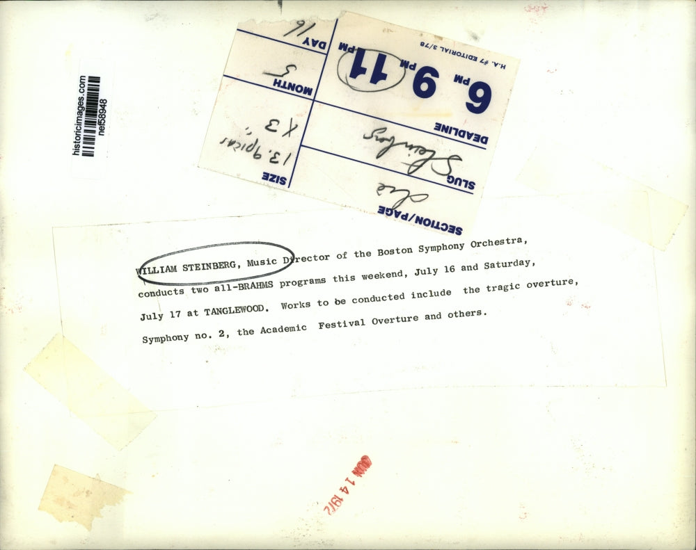 1972 Press Photo William Steinburg conducts two all BRAHMS programs - nef58948