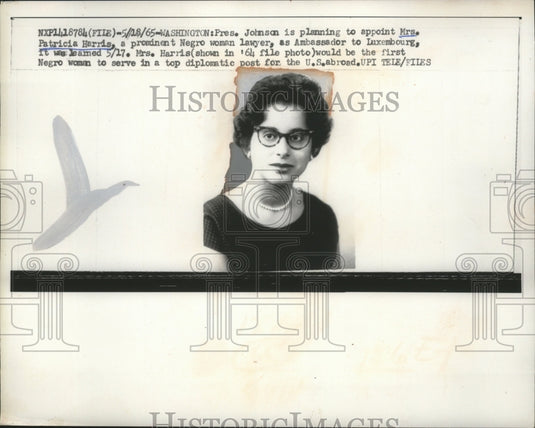 1965 Press Photo Mrs.Patricia Harris appointed Ambassador to Luxembourg