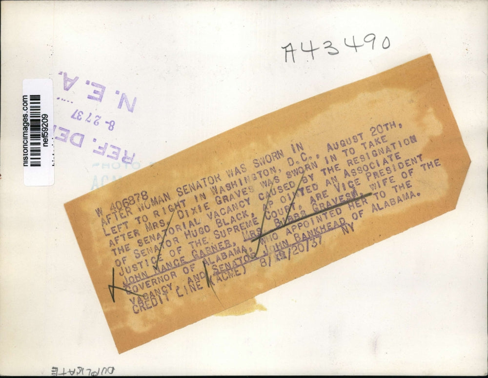 1937 Press Photo After Mrs. Dixie Graves was sworn in to take Senatorial vacancy