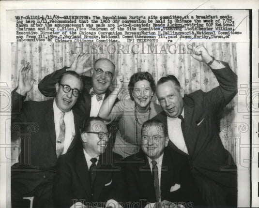 1959 Press Photo Republican Party's site committee at a breakfast meet-up