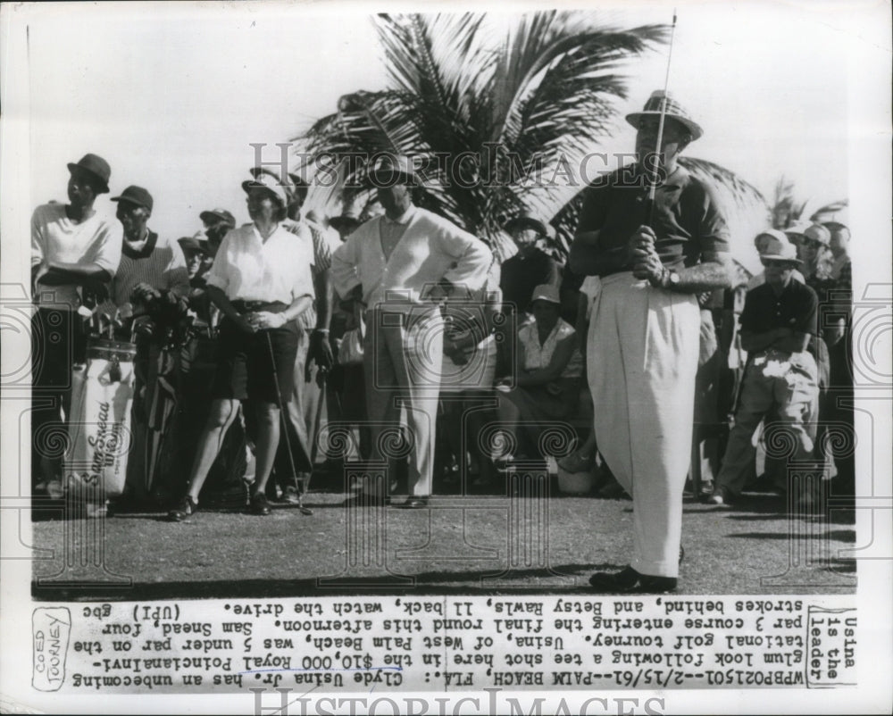 1961 Press Photo Clyde Usine Jr. in Royal Poinciana Invitation Golf Tourney- Historic Images