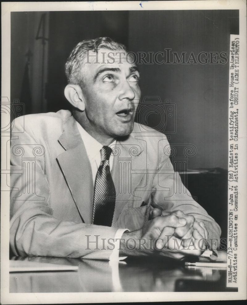 Load image into Gallery viewer, 1950 Press Photo John J.Edmiston,testified before House UnAmerican Activities
