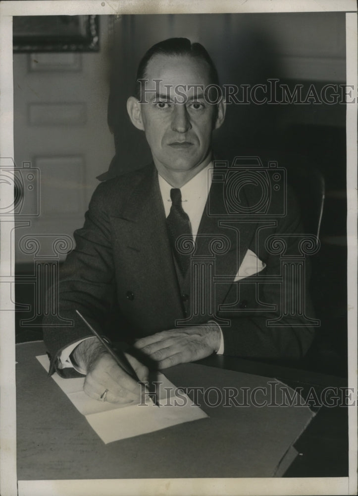Load image into Gallery viewer, 1936 Press Photo Marriner S.Eccles Chairman of the Federal Reserve System
