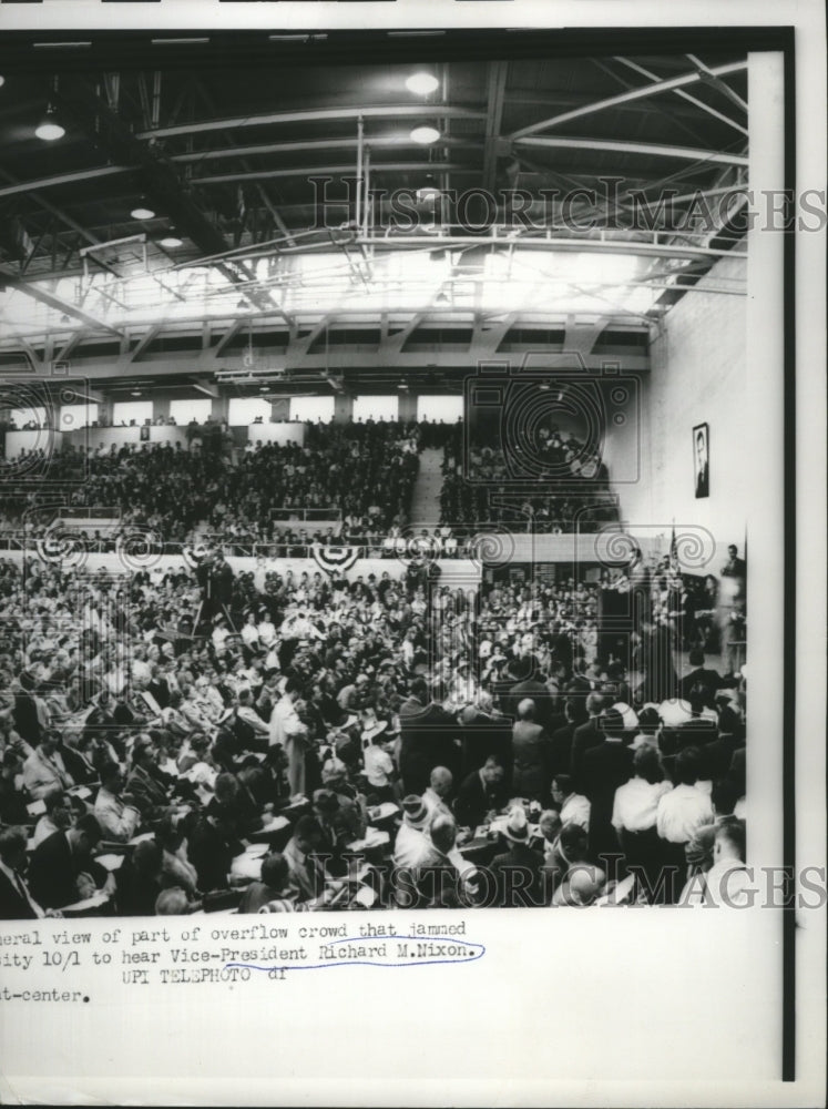1960 Press Photo Crowd at the Vice Presidential Richard M Nixon Campaing- Historic Images