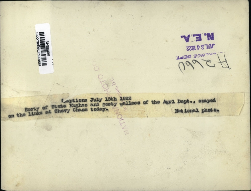 1922 Press Photo Sec. of State Charles Hughes at Chevy Chase Golf Course