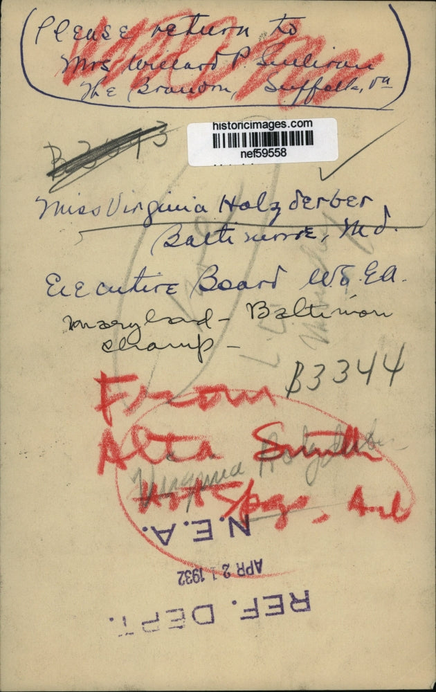 1932 Press Photo Ms.Virginia Holzderber a Maryland-Baltimore Champion