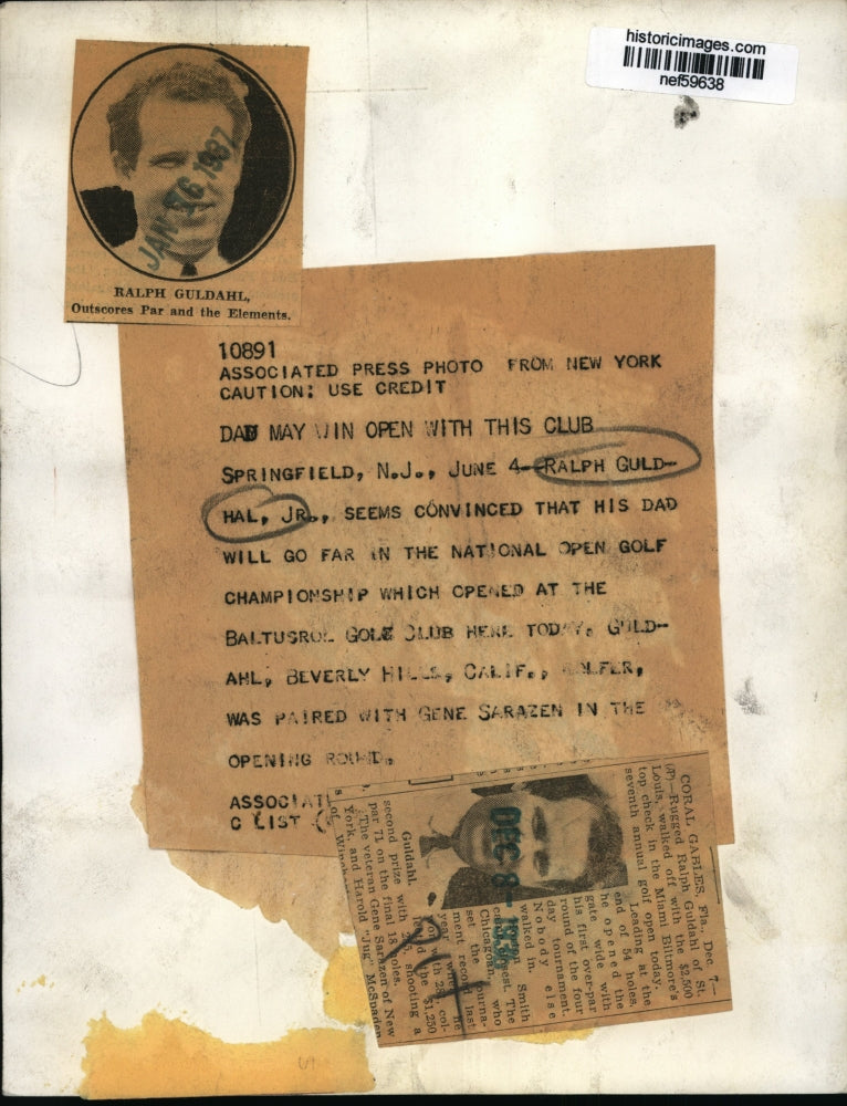 1936 Press Photo Ralph Guldhal Jr. won in the Miami Biltmore Gold Open