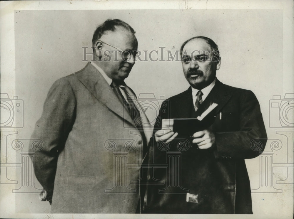 1933 Press Photo M.Maisky Soviet Ambassador to London and Maxim Litvinoff