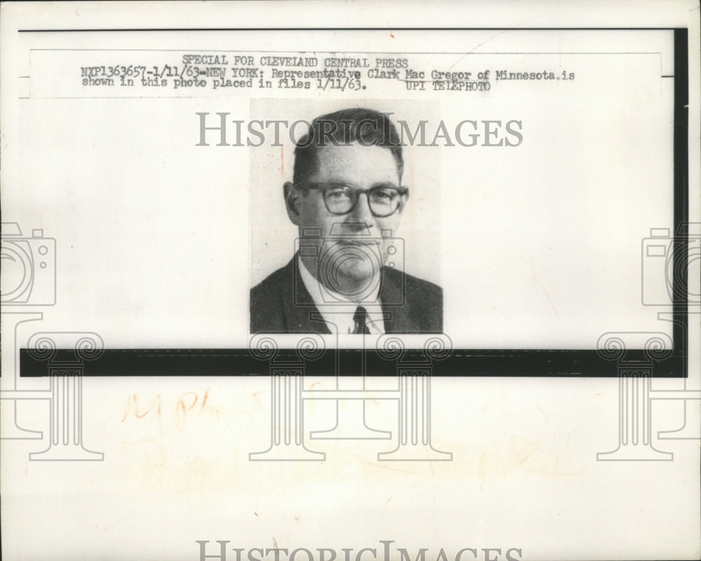 1963 Press Photo Representative Clark MacGregor of Minnesota - nef60090