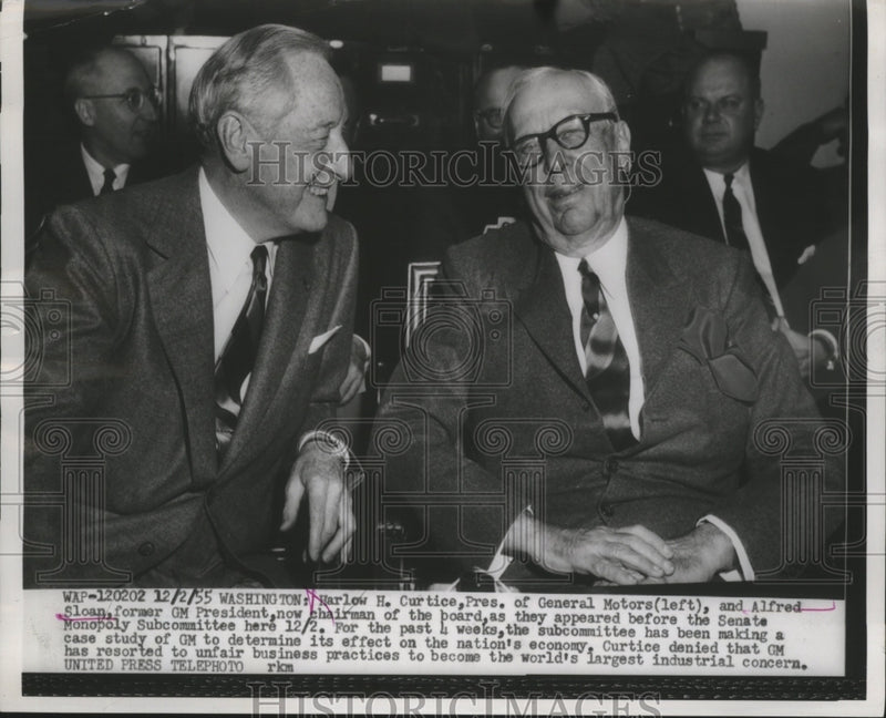 Load image into Gallery viewer, 1955 Press Photo Curtice, Sloan appear before Senate Monopoly Subcommittee
