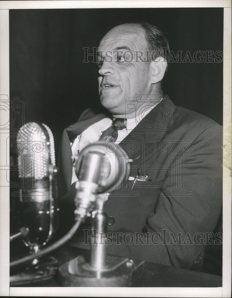 1951 Press Photo Joseph P Curran Testifies at Senate Crime Committee&#39;s Probe