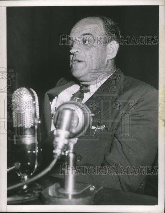 1951 Press Photo Joseph P Curran Testifies at Senate Crime Committee's Probe