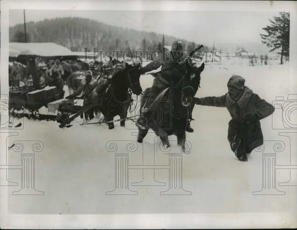 1937 Press Photo Swedish Troops Taking Part in Maneuvers in Northern Sweden- Historic Images