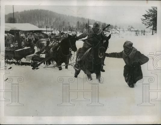 1937 Press Photo Swedish Troops Taking Part in Maneuvers in Northern Sweden- Historic Images