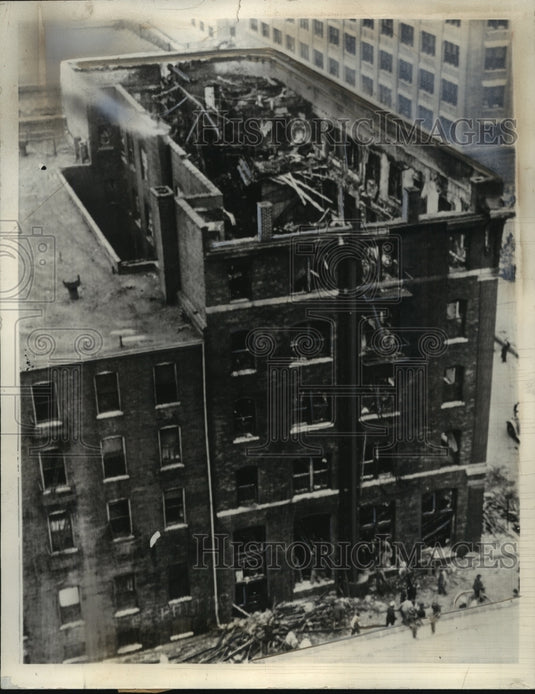 1938 Press Photo Fire destroyed the Old Terminal Hotel in Southern Metropolis