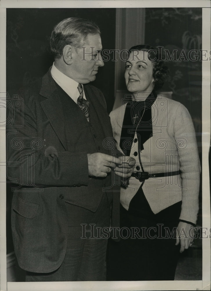 1937 Press Photo Mr and Mrs James Curley and his bride Gertude Dennis- Historic Images