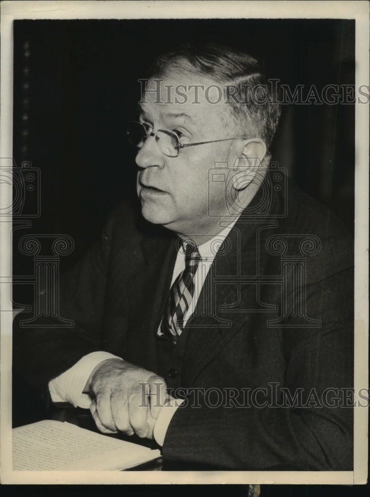 1936 Press Photo Harold Ickes at Senate Interstate Commerce Committee