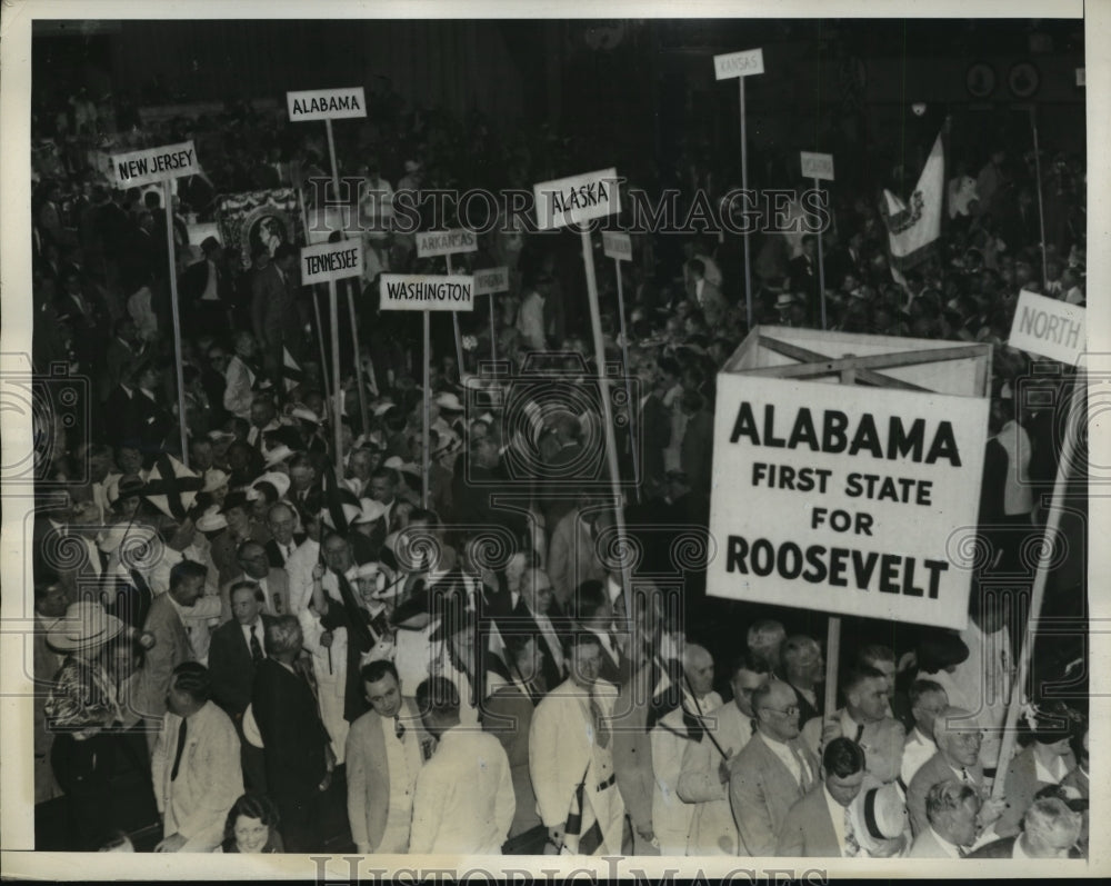 1936 Press Photo The Democratic National Convention Shows Support for Roosevelt