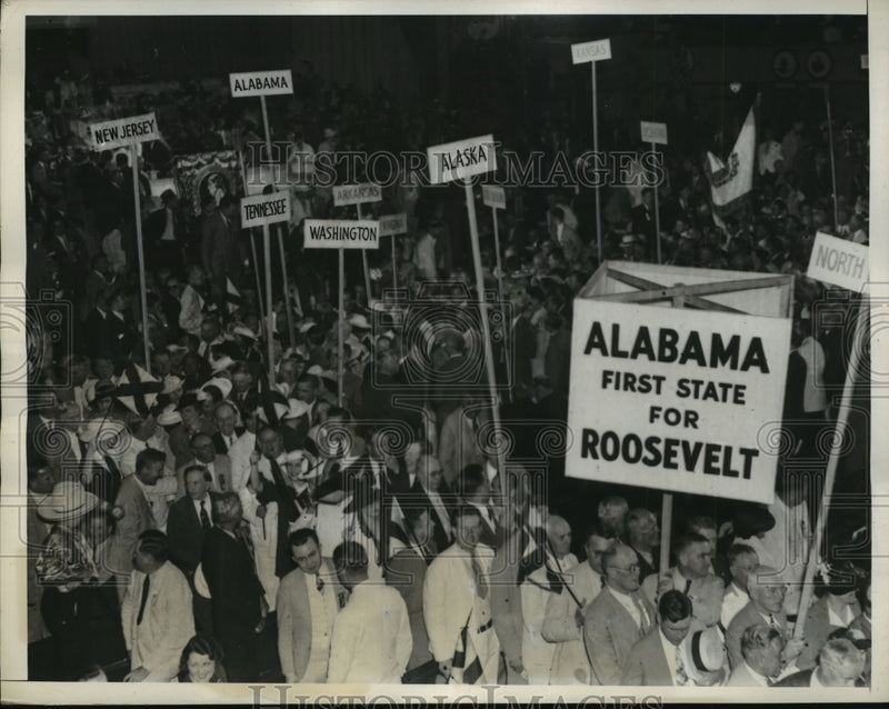 Load image into Gallery viewer, 1936 Press Photo The Democratic National Convention Shows Support for Roosevelt
