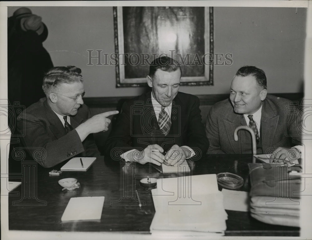 1936 Press Photo Hugh Brown,John Sullivan,Michael Kosick Mine Workers Conference- Historic Images