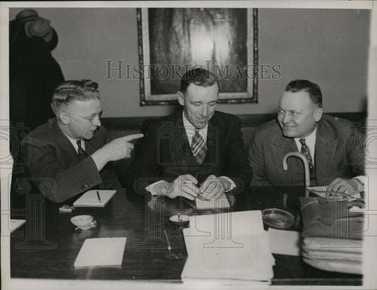 1936 Press Photo Hugh Brown,John Sullivan,Michael Kosick Mine Workers Conference- Historic Images