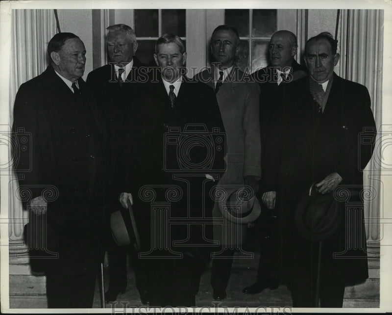 Load image into Gallery viewer, 1937 Press Photo Senate &amp; House Leaders Shown Leaving the White House
