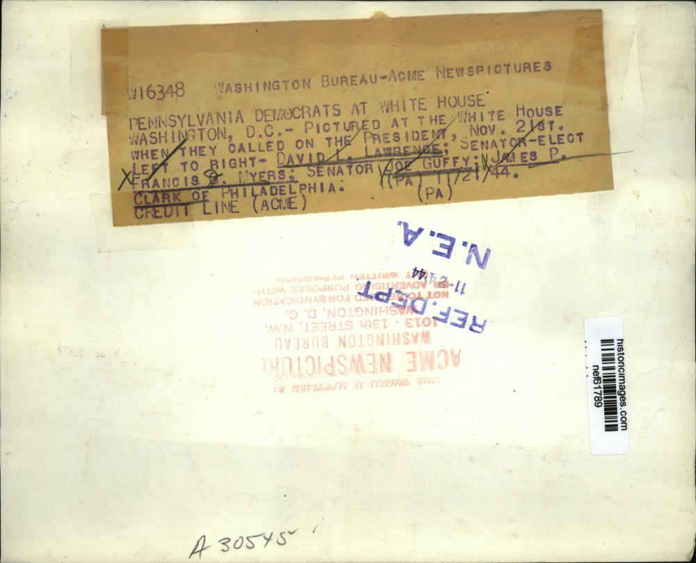 1944 Press Photo Shown at the White House When They Called on the President